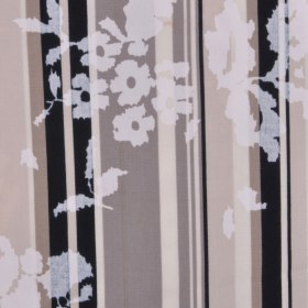 Beige and Black Striped Cotton With a Floral Print Beige and Black Striped Cotton With a Floral Print