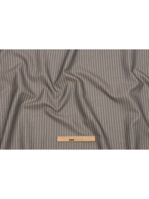 Italian Gray/White Chalk Striped Cotton Suiting Italian Gray/White Chalk Striped Cotton Suiting