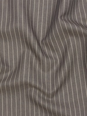 Italian Gray/White Chalk Striped Cotton Suiting Italian Gray/White Chalk Striped Cotton Suiting