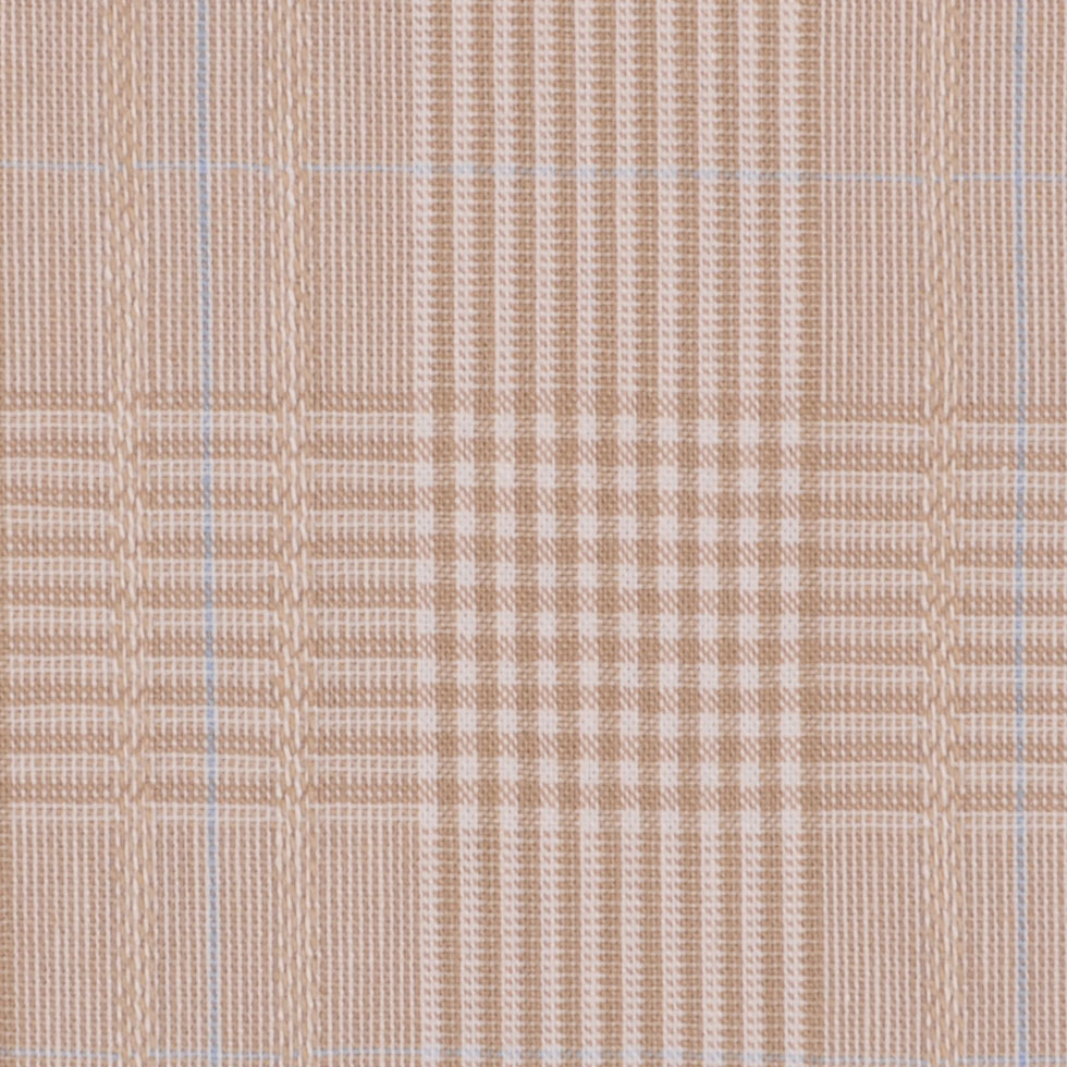 Italian Beige Plaid Bottom-Weight Cotton