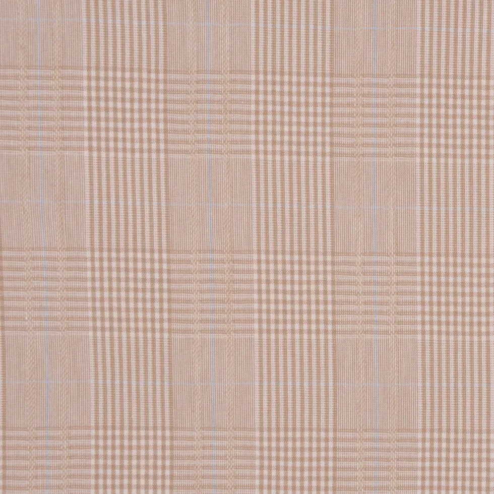 Italian Beige Plaid Bottom-Weight Cotton Italian Beige Plaid Bottom-Weight Cotton