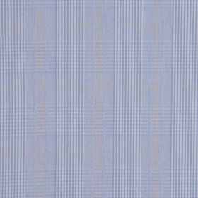 Italian Light Blue Plaid Botton-Weight Cotton Italian Light Blue Plaid Botton-Weight Cotton