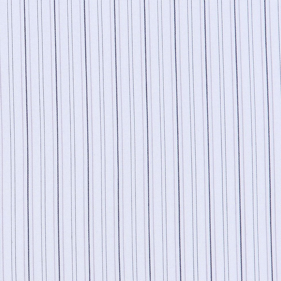 Cool White Striped Stretch Cotton Shirting