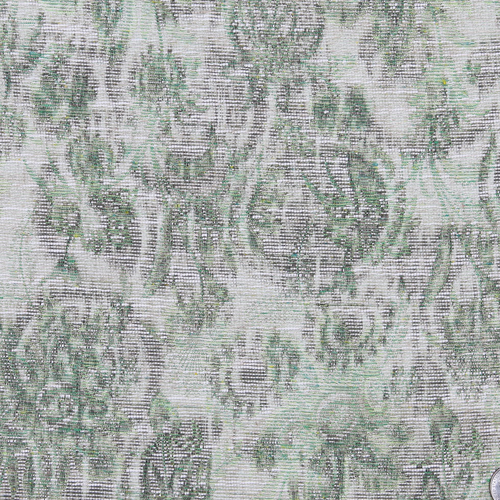 Green/Natural Floral Woven