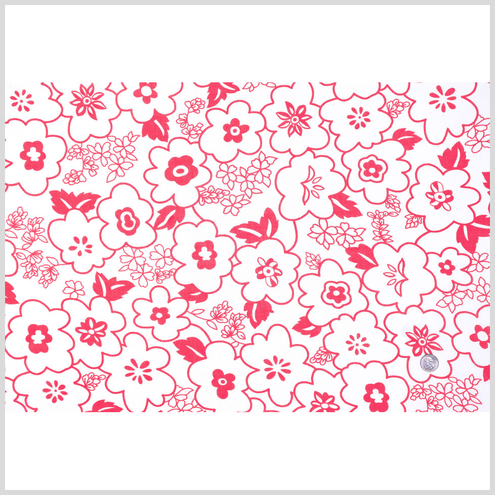 Italian Cerise and White Cotton-Blend Jersey Italian Cerise and White Cotton-Blend Jersey