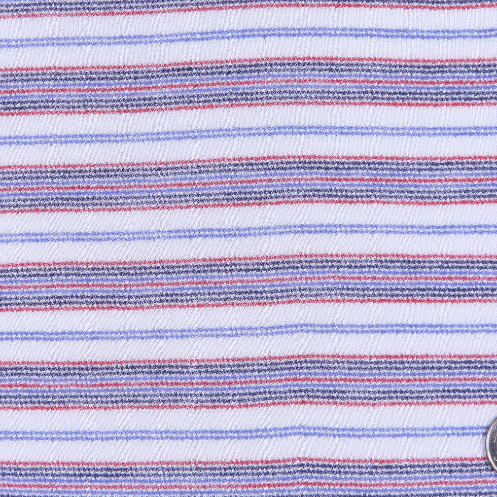Italian Red, White and Blue Pencil Striped Cotton Knit