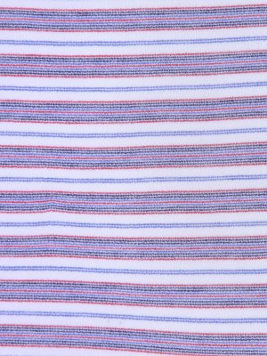 Italian Red, White and Blue Pencil Striped Cotton Knit Italian Red, White and Blue Pencil Striped Cotton Knit