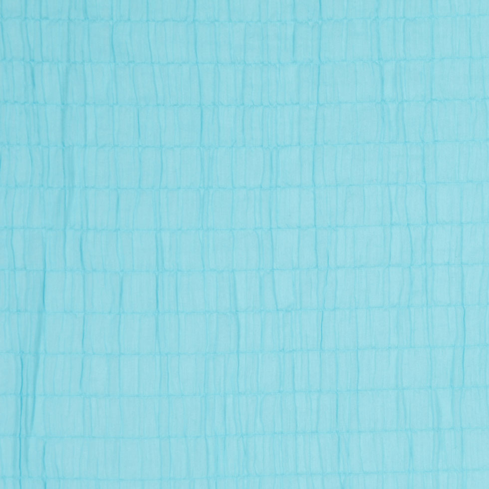 Sky Blue Puckered Cotton Woven Sky Blue Puckered Cotton Woven