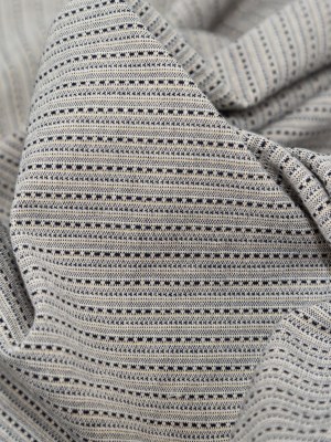 True Navy and Metallic Gold Striped Cotton Tweed True Navy and Metallic Gold Striped Cotton Tweed