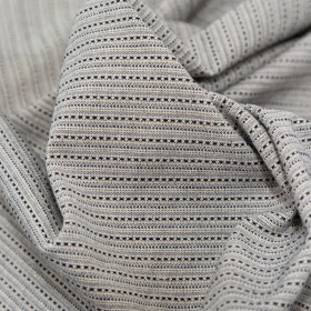 True Navy and Metallic Gold Striped Cotton Tweed True Navy and Metallic Gold Striped Cotton Tweed