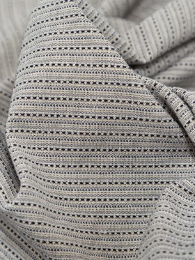 True Navy and Metallic Gold Striped Cotton Tweed True Navy and Metallic Gold Striped Cotton Tweed