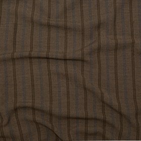Desert Palm, Shaved Chocolate and Lichen Blue Striped Linen Crepe Desert Palm, Shaved Chocolate and Lichen Blue Striped Linen Crepe