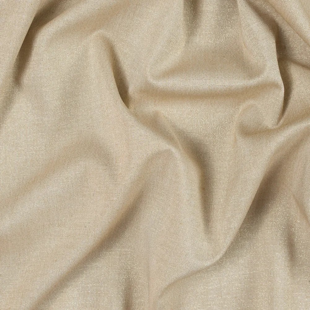 Metallic Gold and White Polyester Woven with Give Metallic Gold and White Polyester Woven with Give