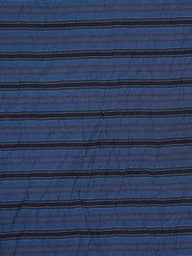 Italian Deep Blue-Green Crinkled Striped Woven Italian Deep Blue-Green Crinkled Striped Woven