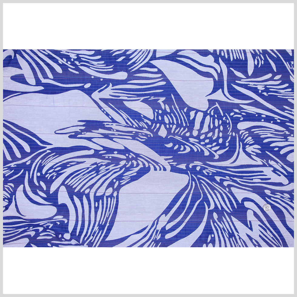 Blue and White Embroidered and Striped Voile Blue and White Embroidered and Striped Voile