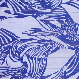 Blue and White Embroidered and Striped Voile Blue and White Embroidered and Striped Voile