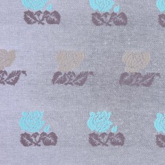 Italian Chinchilla, Sea Blue and Flint Gray Floral Jacquard Italian Chinchilla, Sea Blue and Flint Gray Floral Jacquard