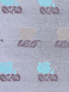 Italian Chinchilla, Sea Blue and Flint Gray Floral Jacquard Italian Chinchilla, Sea Blue and Flint Gray Floral Jacquard