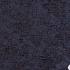Italian Dark Navy Floral Rayon and Polyester Chenille Italian Dark Navy Floral Rayon and Polyester Chenille
