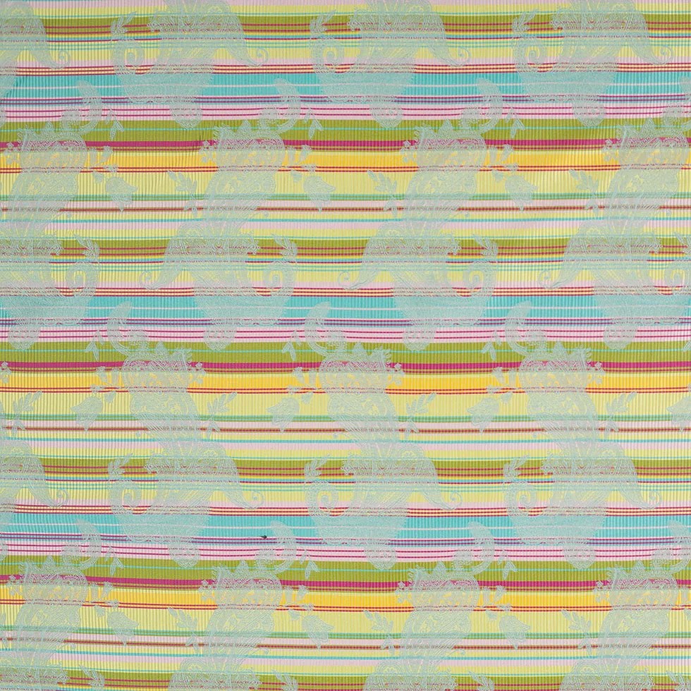 French Multi-Color Striped Paisley Polyester Woven French Multi-Color Striped Paisley Polyester Woven