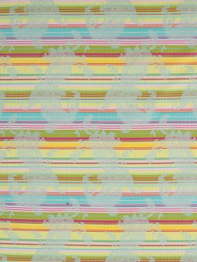 French Multi-Color Striped Paisley Polyester Woven French Multi-Color Striped Paisley Polyester Woven