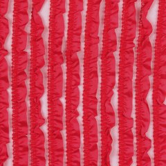 Famous Designer Red Ruffled Lace Famous Designer Red Ruffled Lace