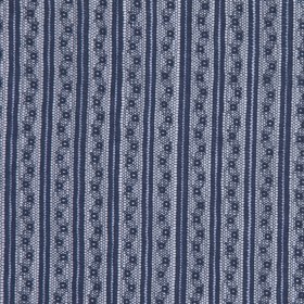 Famous Designer Navy Striped Cotton-Nylon Lace Famous Designer Navy Striped Cotton-Nylon Lace