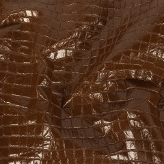 “Leather Brown” Shiny Faux Alligator Leather/Vinyl “Leather Brown” Shiny Faux Alligator Leather/Vinyl
