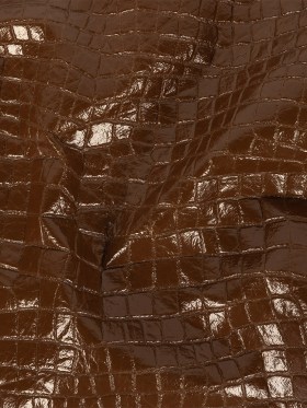 “Leather Brown” Shiny Faux Alligator Leather/Vinyl “Leather Brown” Shiny Faux Alligator Leather/Vinyl