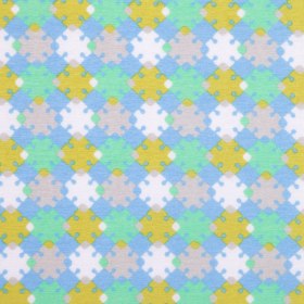 Horizon Blue, Vibrant Green and Golden Palm Geometric Polyester Jersey Horizon Blue, Vibrant Green and Golden Palm Geometric Polyester Jersey