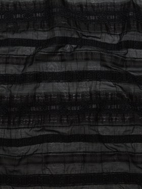 Textured Burnout Brocade – Metallic Black Circles and Stripes – Deadstock Textured Burnout Brocade – Metallic Black Circles and Stripes – Deadstock