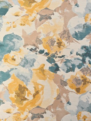 Dark Turquoise and Narcissus Painterly Floral Stretch Jacquard Dark Turquoise and Narcissus Painterly Floral Stretch Jacquard