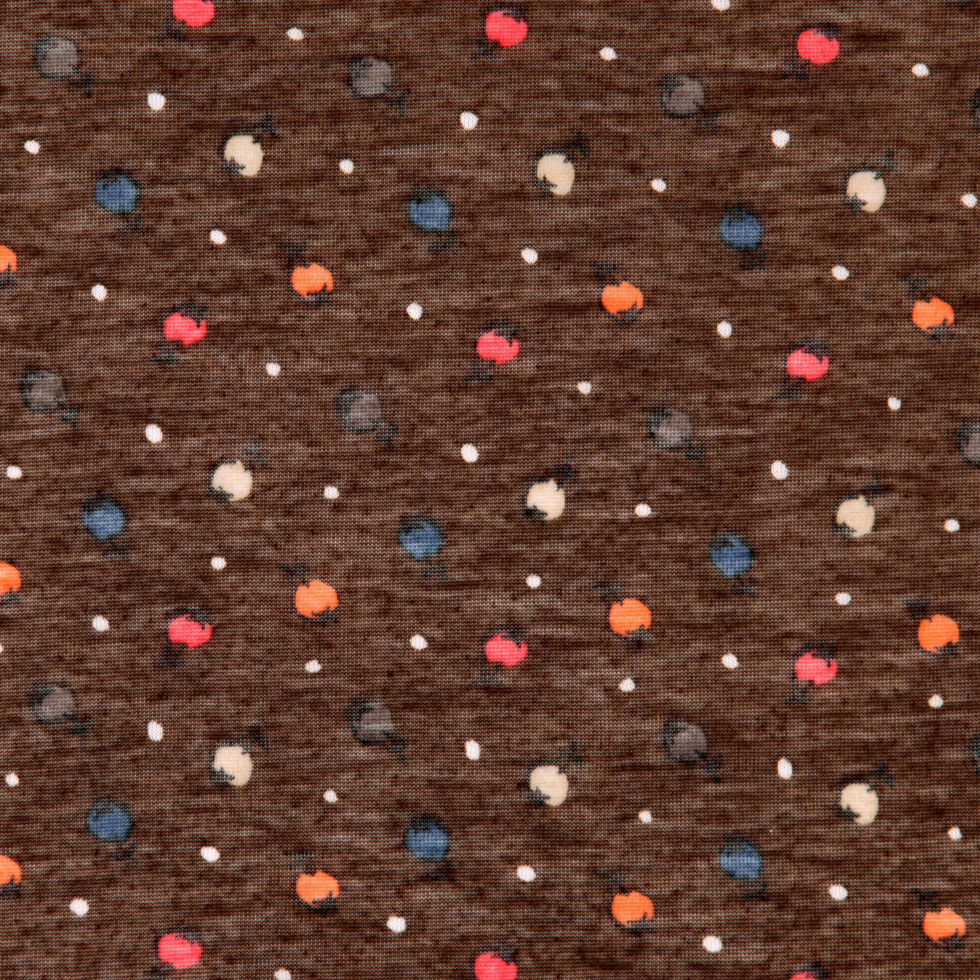 Italian Carob Brown Printed Tissue-Weight Jersey Italian Carob Brown Printed Tissue-Weight Jersey