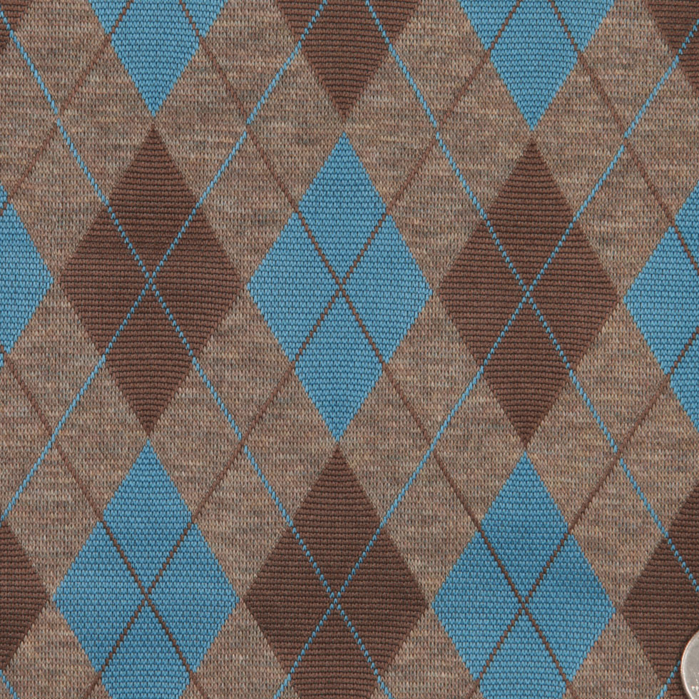 Brown/Taupe/Turquoise Argyle Cotton-Blend Knit Brown/Taupe/Turquoise Argyle Cotton-Blend Knit