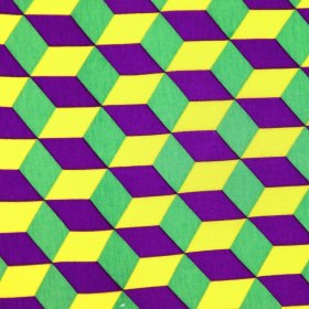 Yellow, Lime and Majesty Purple Geometric Rayon Jersey Yellow, Lime and Majesty Purple Geometric Rayon Jersey