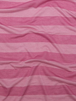 Cashmere Rose and Ibis Rose Awning Striped Tissue-Weight Rayon Jersey Cashmere Rose and Ibis Rose Awning Striped Tissue-Weight Rayon Jersey