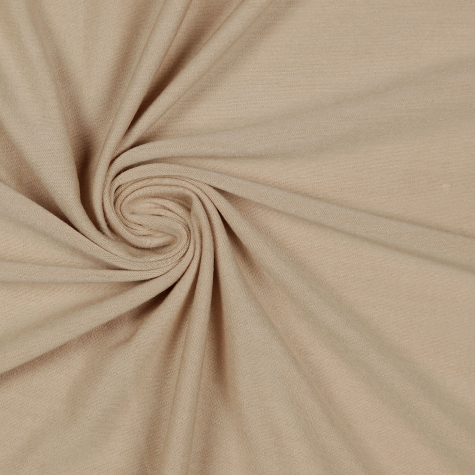 Beige Stretch Rayon Jersey