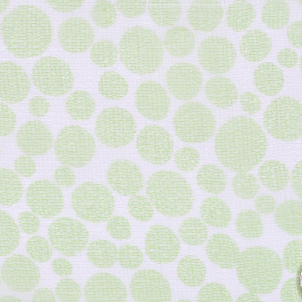 Oscar de la Renta Off-White and Greenery Circles Printed Silk Gauze Oscar de la Renta Off-White and Greenery Circles Printed Silk Gauze