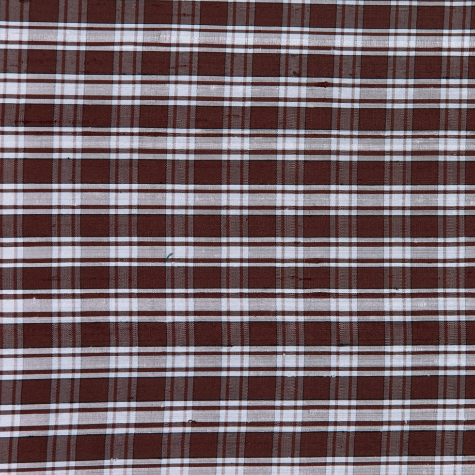 Chocolate Plaid Shantung/ Dupioni Chocolate Plaid Shantung/ Dupioni