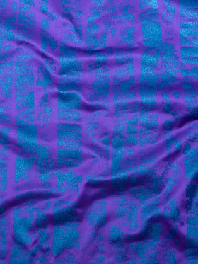 Purple Duchesse Satin with Space Cadet Striped Border Print Purple Duchesse Satin with Space Cadet Striped Border Print
