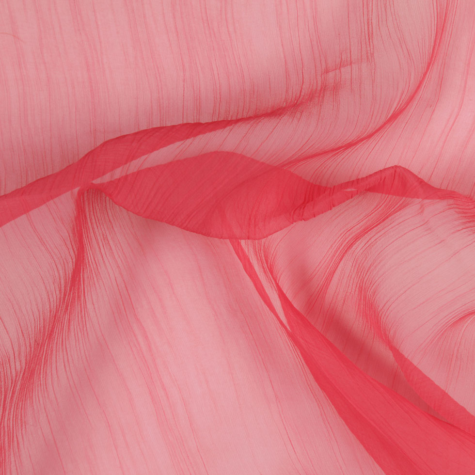 Oscar de la Renta Coral Pink Crinkled Silk Organza Oscar de la Renta Coral Pink Crinkled Silk Organza