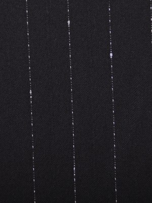 Italian Black and White Stitched-Stripe Wool Twill Italian Black and White Stitched-Stripe Wool Twill