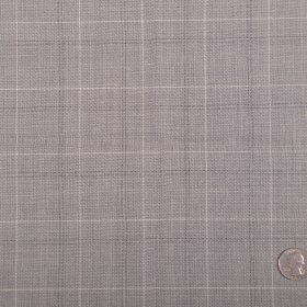 Italian Steeple Gray, White and Black Tattersall Windowpane Check Wool Dobby Suiting Italian Steeple Gray, White and Black Tattersall Windowpane Check Wool Dobby Suiting