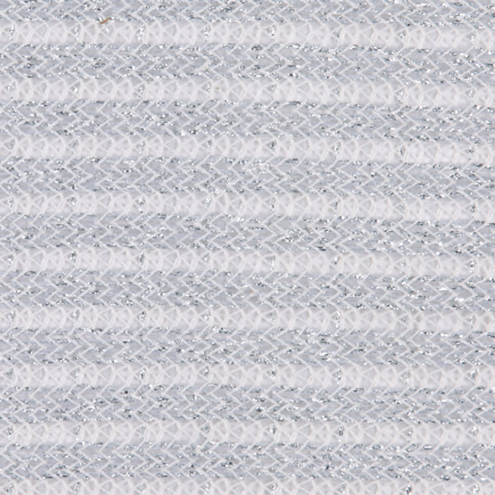 Metallic Silver Wool Blend Striped Knit
