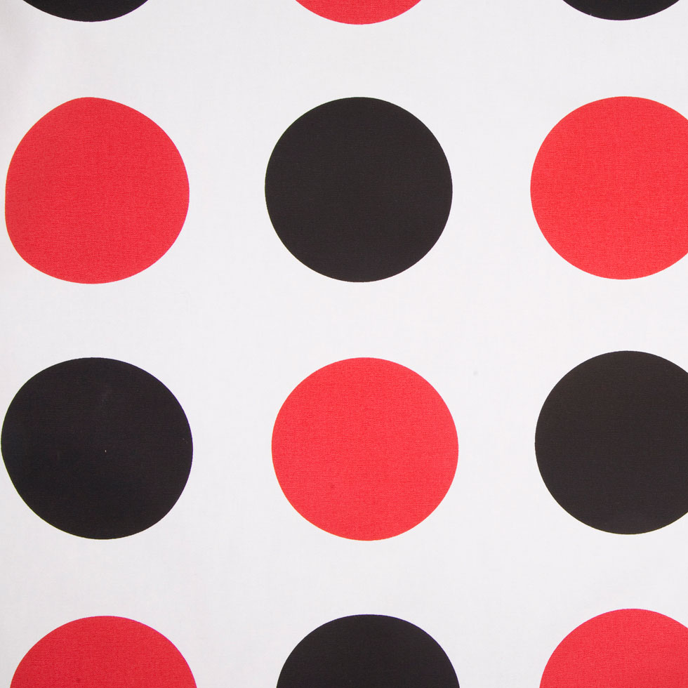 Off-White/Black/Primary Red Polka Dots Canvas Off-White/Black/Primary Red Polka Dots Canvas