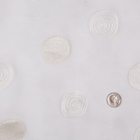 White/Soft Silver Polka Dots Organza White/Soft Silver Polka Dots Organza