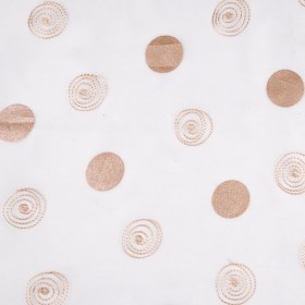 White/Copper Polka Dots Organza White/Copper Polka Dots Organza