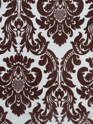 Tiffany Blue/Dark Brown Damask Flocked Tiffany Blue/Dark Brown Damask Flocked