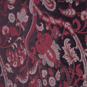 Chocolate/Red/Beige Floral Brocade Chocolate/Red/Beige Floral Brocade