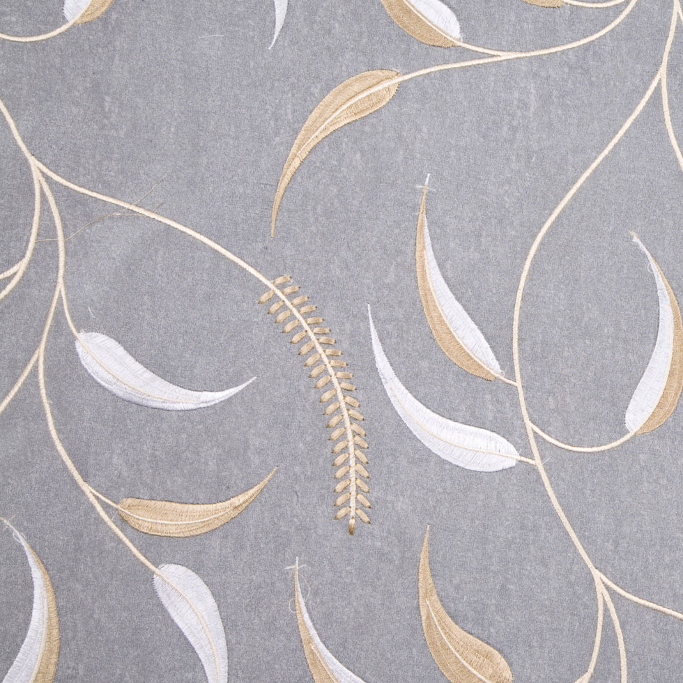 White/Soft Gray/Bronze/Cream Floral Organza White/Soft Gray/Bronze/Cream Floral Organza